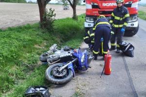 Zraněného motocyklistu musel do nemocnice transportovat vrtulník