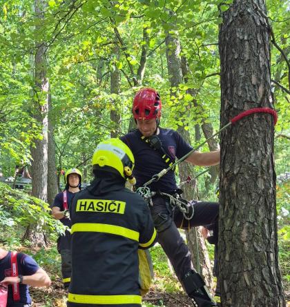 Hasiči zachraňovali paragladistu po nouzovém přistání v koruně stromu