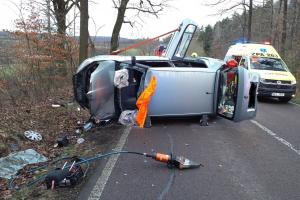 K nehodě u obce Vápenný Podol přiletěl i vrtulník letecké záchranné služby